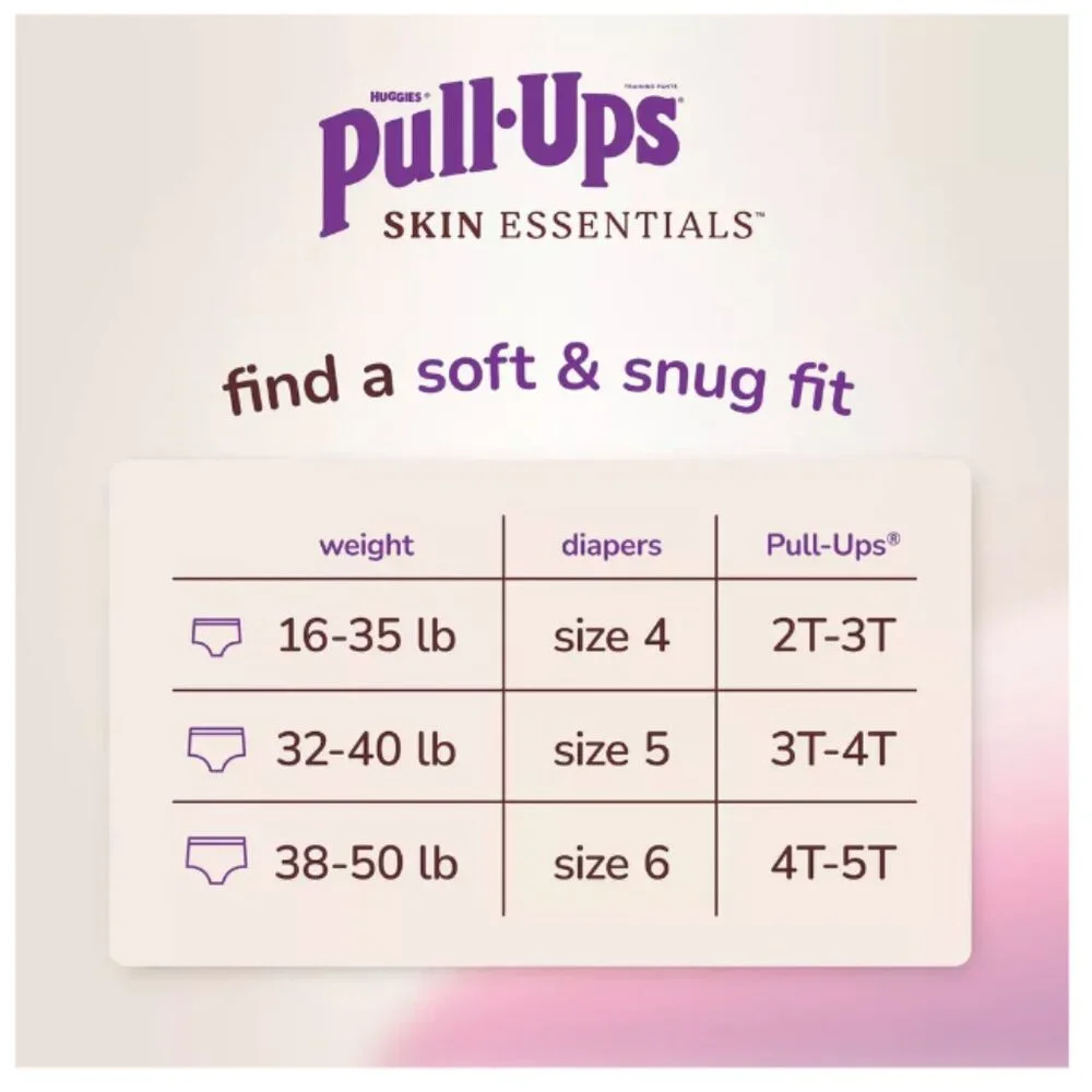 Pull-Ups Skin Essentials Girls' Disposable Training Pants 54 Count 3T/4T